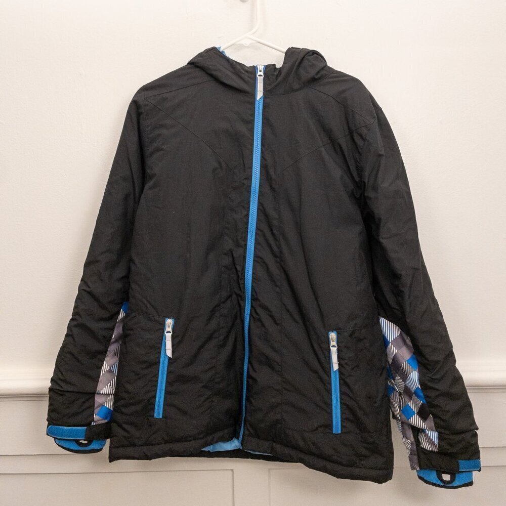Lands’ End Kids’ Insulated Winter Jacket | Size XL (18–20) | Black & Blue - Picture 2 of 7